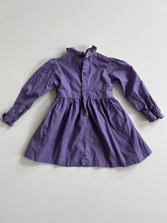 Handmade Purple Dress with Ruffle Collar and Belt… - image 7