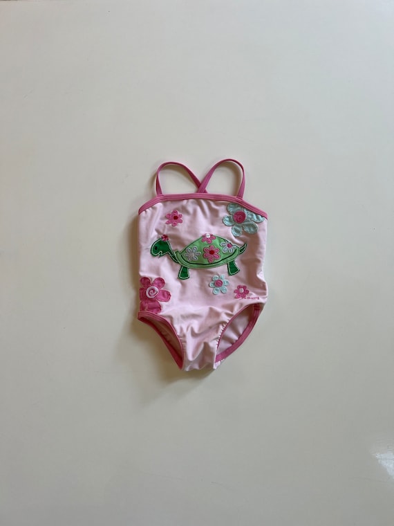 Vintage Bathing Suit Baby Girl One Piece Swimming 