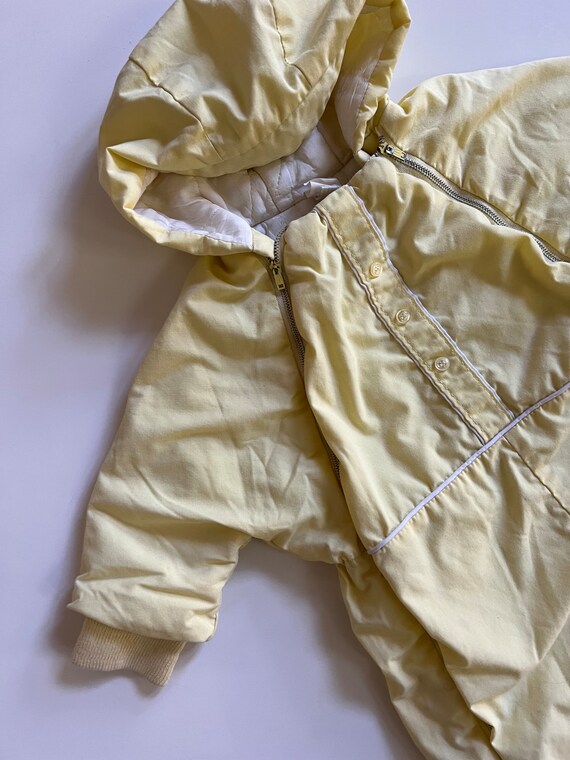 Vintage Snowsuit Baby Yellow Snow Jumpsuit Winter… - image 8