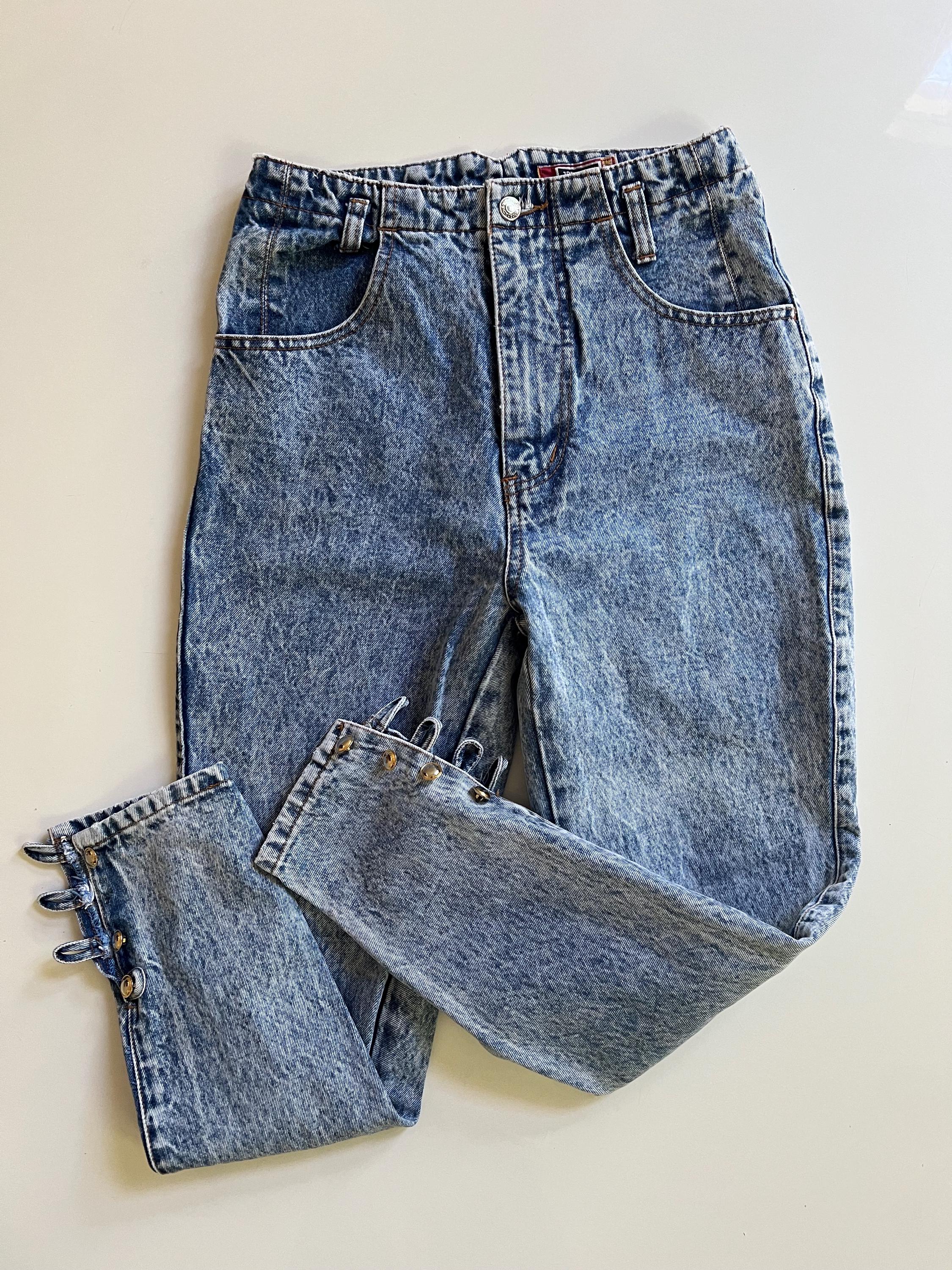【Anyone more】Nuhi Vintage Washing Back Pocket Denim Pants ZENA Vintage 80s Jeans Tapered High Waist Mom 30x26 Western