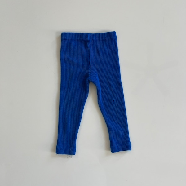 Vintage Blue Knit Pants Cobalt Blue Knot Stretchy Leggings Stretchy Sweatpants Toddler 18 Months