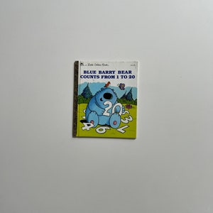 Vintage Little Golden Book Blue Barry Bear Counts From 1 to 20 1991 90s Kids Books Vintage Childrens Books Counting Books Baby Books Little