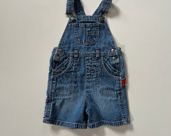 Vintage Striped Bib Shorts Shortalls 