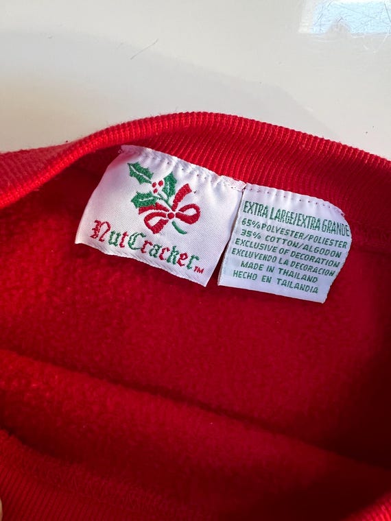 Vintage Red Nutcracker Swratshirt with Snowmen Wo… - image 2