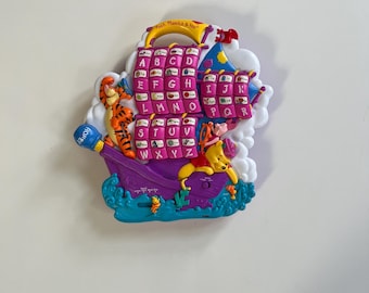 Vintage Winnie the Pooh Phonics Play Toy Alphabet Sounds Play And Press Buttons ABC Learning Toddler Toy English Alpha Letter Sounds Pooh