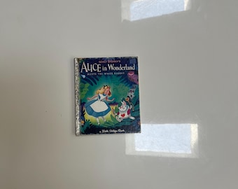 Vintage Childrens Book Little Golden Book Walt Disneys Alice in Wonderland Meets the White Rabbit Twentieth Printing 1982 Golden Press Alice