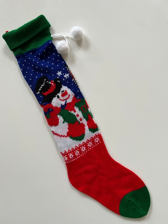 Vintage 80s Christmas Stocking Kitschy Xmas Decor Vintage - Etsy