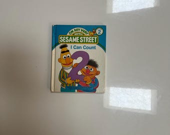 Vintage Childrens Book Hard Cover Sesame Street I Can Count Volume 2 1989 Sesame Street 80s Kids Counting Books Toddler Learning Book Number