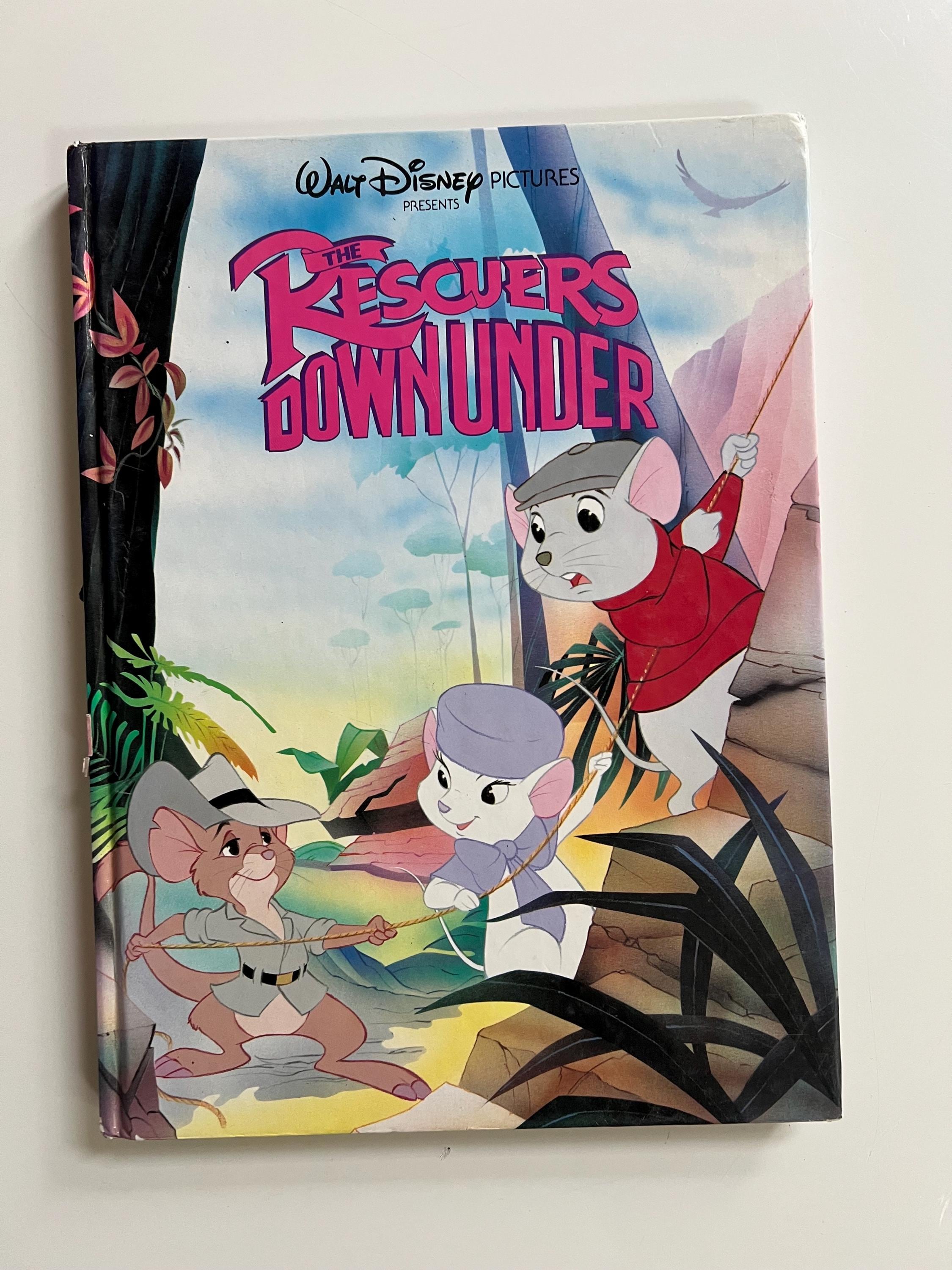 Vintage Walt Disney the Rescuers Down Under Large Hard Back Book