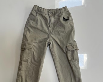 Vintage Sand Color Khaki Cargo Pants from Cherokee 90s Cargo Pants Toddler Boy Light Tan Cotton Pants 3T Trouser