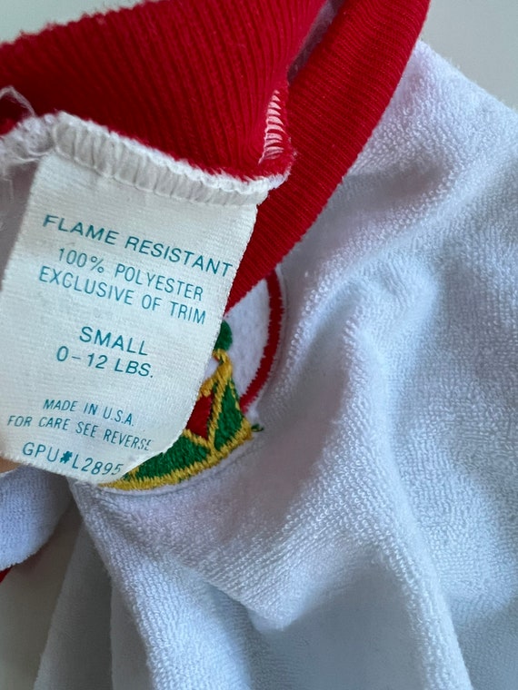 Vintage First Christmas Baby Footie White Terrycl… - image 3