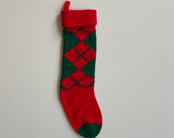 Vintage Acrylic Knit Stocking 80s Knit Christmas