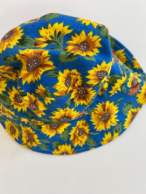 Vintage 90s Sunflower Sun Hat Baby Girl Sun Hats … - image 6