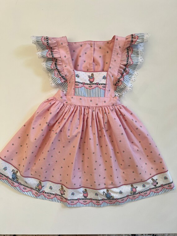 Vintage Daisy Kingdom Dress Flutter Sleeve Pink Factory Made Etsy