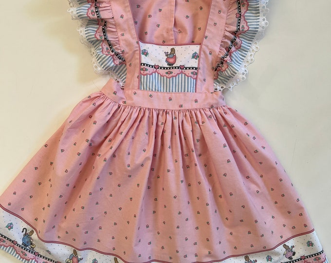 Vintage Daisy Kingdom Dress Flutter Sleeve Pink Factory Made in USA Daisy Kingdom Girl Size 6