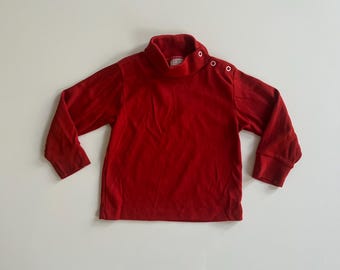 Vintage Burgundy Turtleneck by Toddle Time for JC Penney Baby Turtleneck Toddler Turtleneck Layering Shirt Long Sleeves Red Vintage Boy