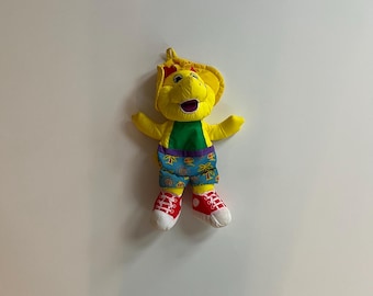 Vintage BJ Plush Nylon and Bean Bag Filled BJ Barney and Friends Toy BJ Stuffed Doll Cute 90s Toys and Plush Cartoons Barney Friend Yellow