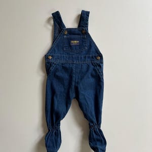 Vintage Denim Footed Overalls by Osh Kosh b Gosh Baby Overalls Jeans with Feet Overall Coverall Covered Feet USA Made Osh Kosh baby
