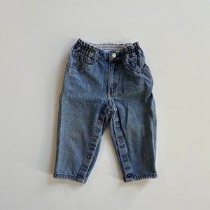 Vintage Baby Gap Relaxed Fit 90s Baggy Fit Light Blue Denim Toddler Jeans Gap image 1