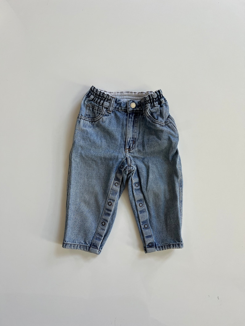 Vintage Baby Gap Relaxed Fit 90s Baggy Fit Light Blue Denim Toddler Jeans Gap image 1