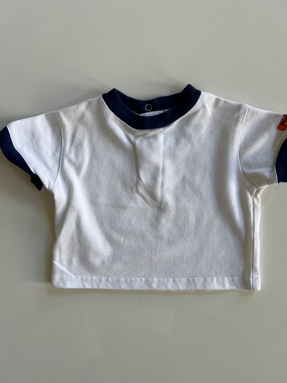Vintage Winnie Pooh and Roo White Tee with Navy B… - image 2