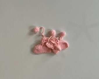 Pink Knit Booties Handmade Baby Girl Gifts Pink Booties Infant Handmade Knit Booties for Baby Girl Hand Knit Baby Items Bubblegum Pink Baby