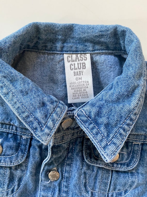 Vintage Class Club Baby Chambray Button Down with… - image 7