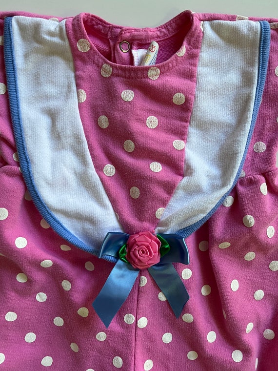 Vintage Pink Polka Dot Jumpsuit by Buster Brown B… - image 4