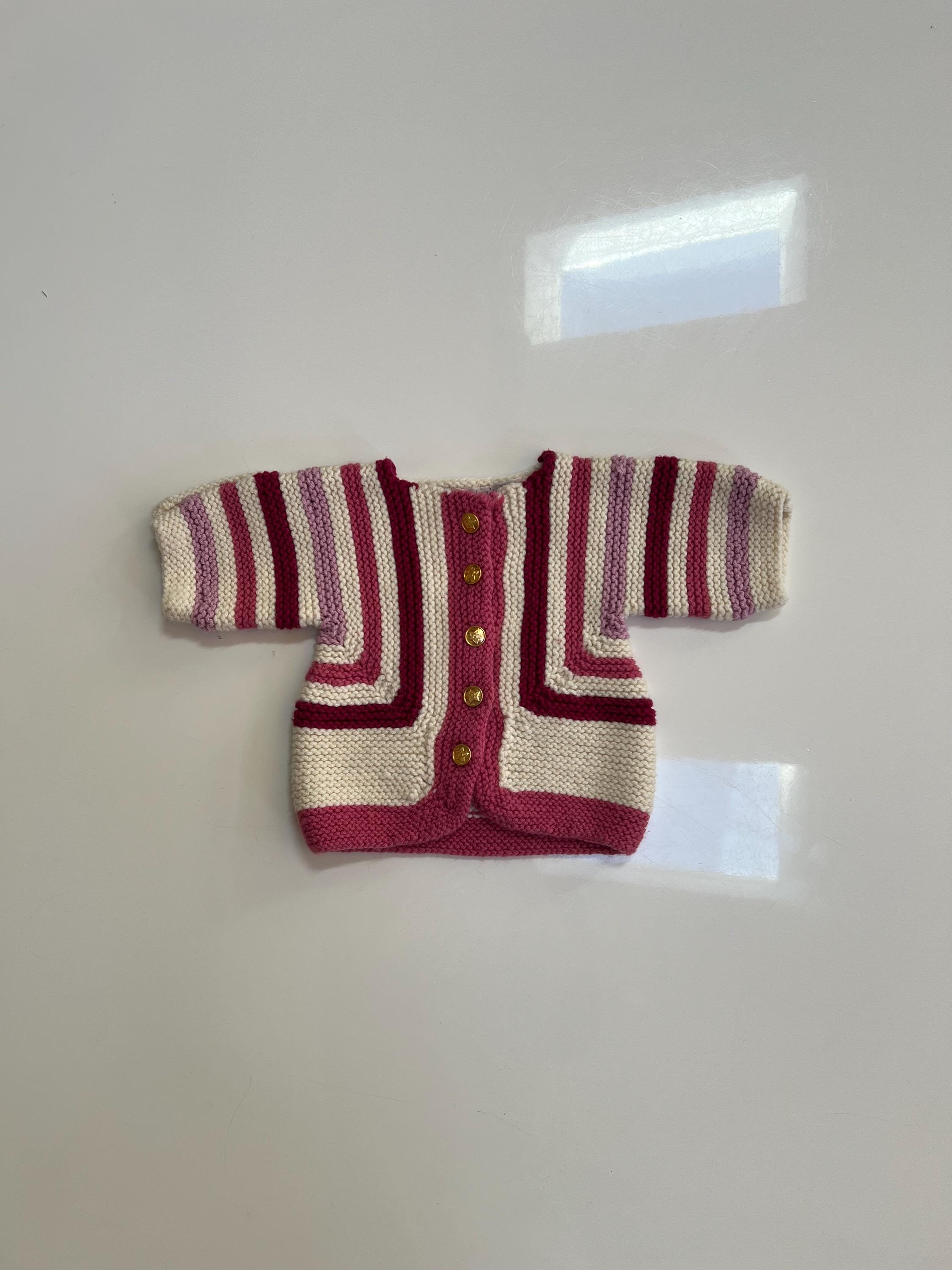 Cardigan Fille Mauve à 3 Nœuds - Taille 6 - Manches Longues - Neuf Avec étiquettes