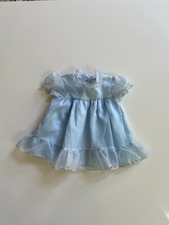 Vintage Baby Dress Pastel Blue Vintage Baby Dress Chiffon Blue  