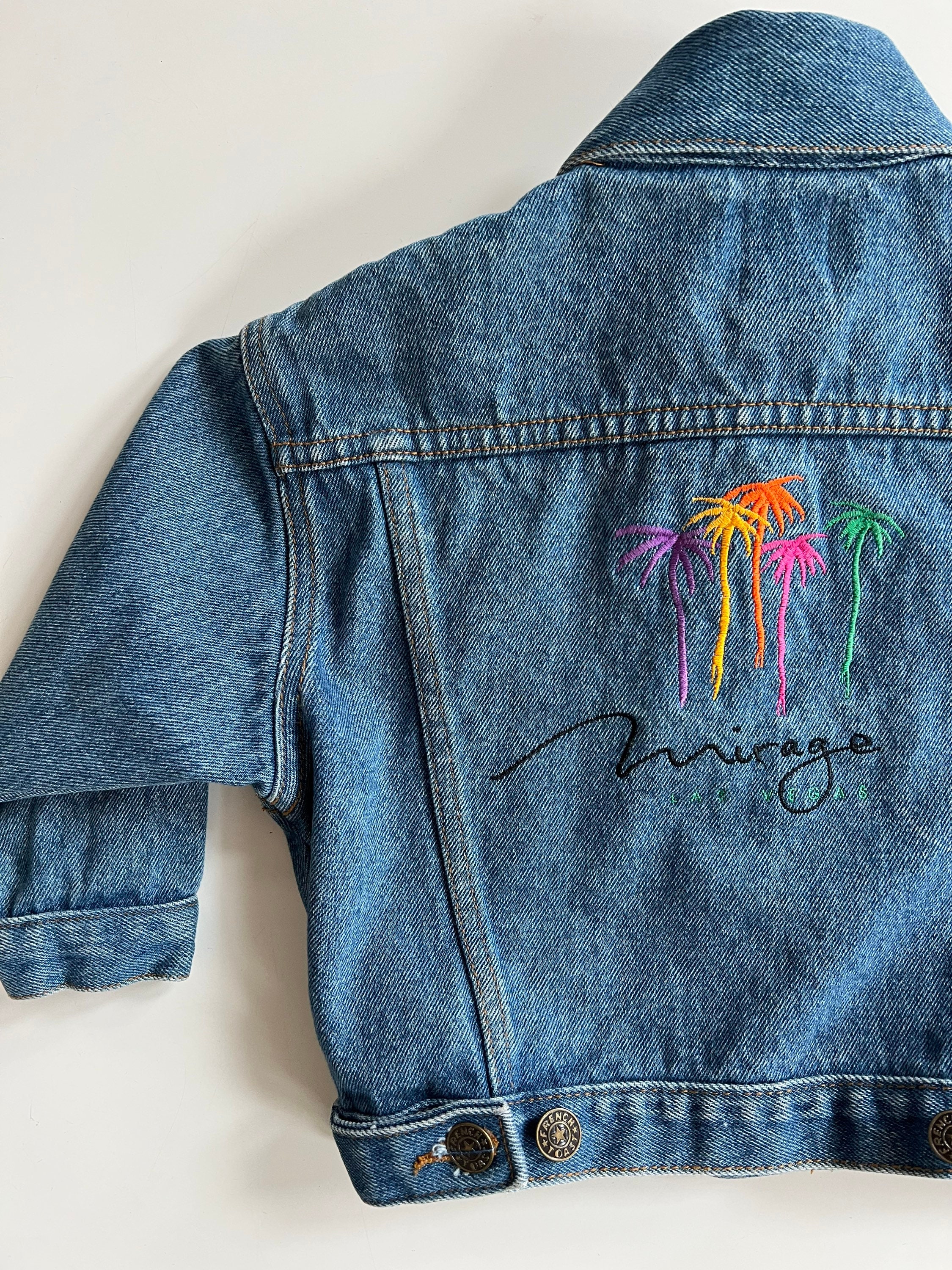 Vintage Denim Jacket With Mirage Las Vegas Embroidery on Back