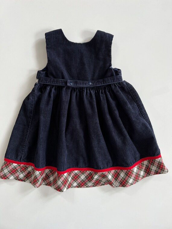 Vintage Back to School Corduroy Jumper Dress with… - image 3