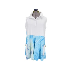 Upcycled Plus Size Tunic Patchwork Tie Dye White Bodice Heart Appliques Sleeveless Summer Clothing image 2