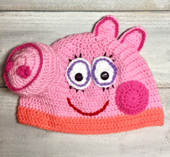 peppa pig crochet hat