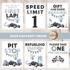 First Lap First Birthday Race Car 8x10 Signs - DIY Print - Digital Download - First Lap - Fast One