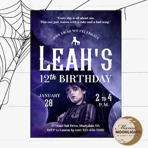 Wednesday Birthday Party Printable Invitation - Print Yourself