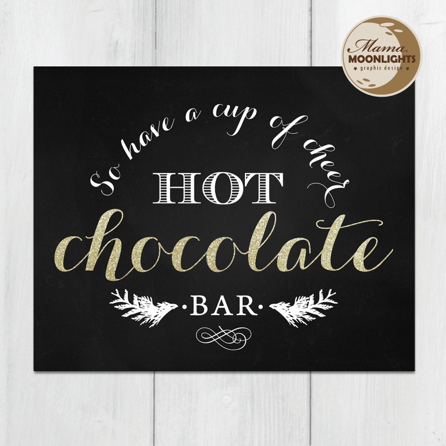 INSTANT DOWNLOAD Hot Chocolate Bar Sign 8x10 Printable Etsy
