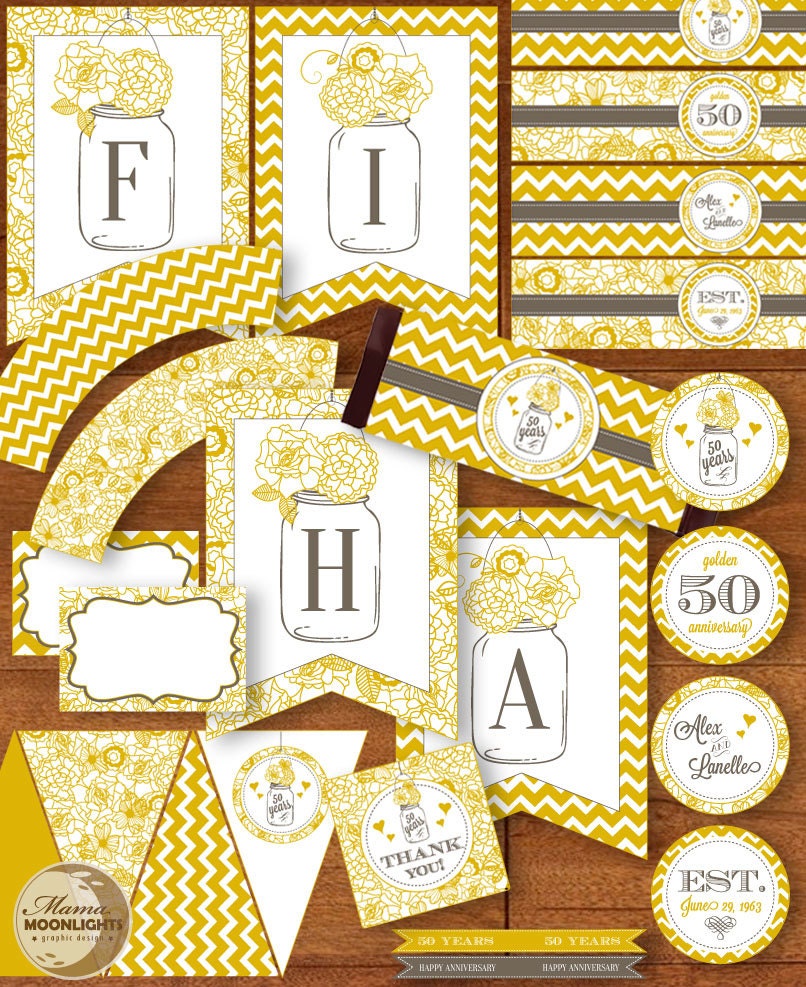 Wedding Anniversary Party Printable Invitation Vintage - Etsy