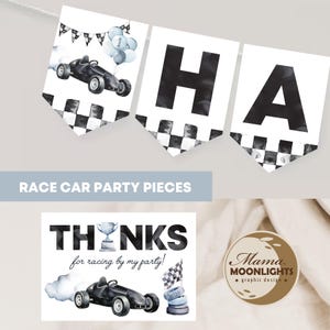 First Lap First Birthday Race Car Decorations Printable Set - DIY Print - Digital Download - First Lap - Fast One
