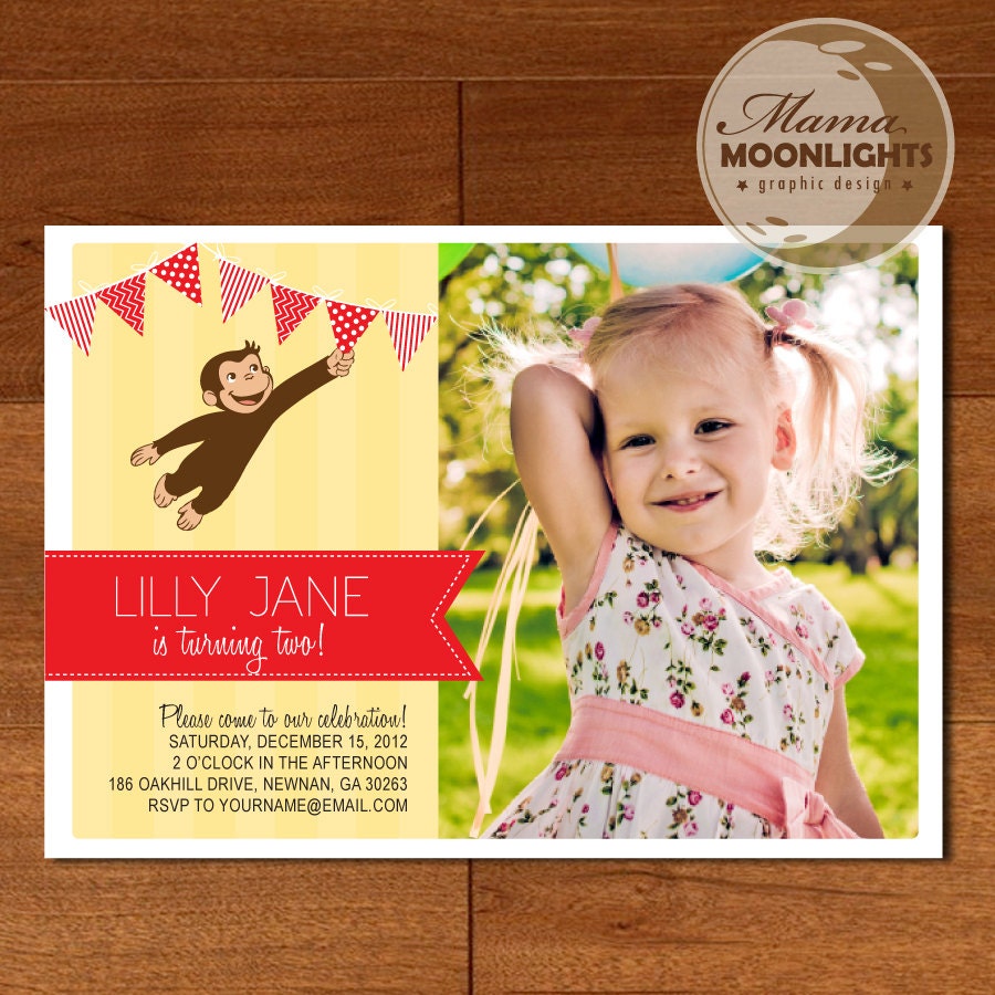 Curious George Birthday Party Printable Package DIY Monkey - Etsy