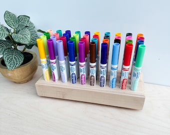 Wooden marker holder, wooden marker organizer, children's marker holder, kids marker holder, marker organization, craft organization