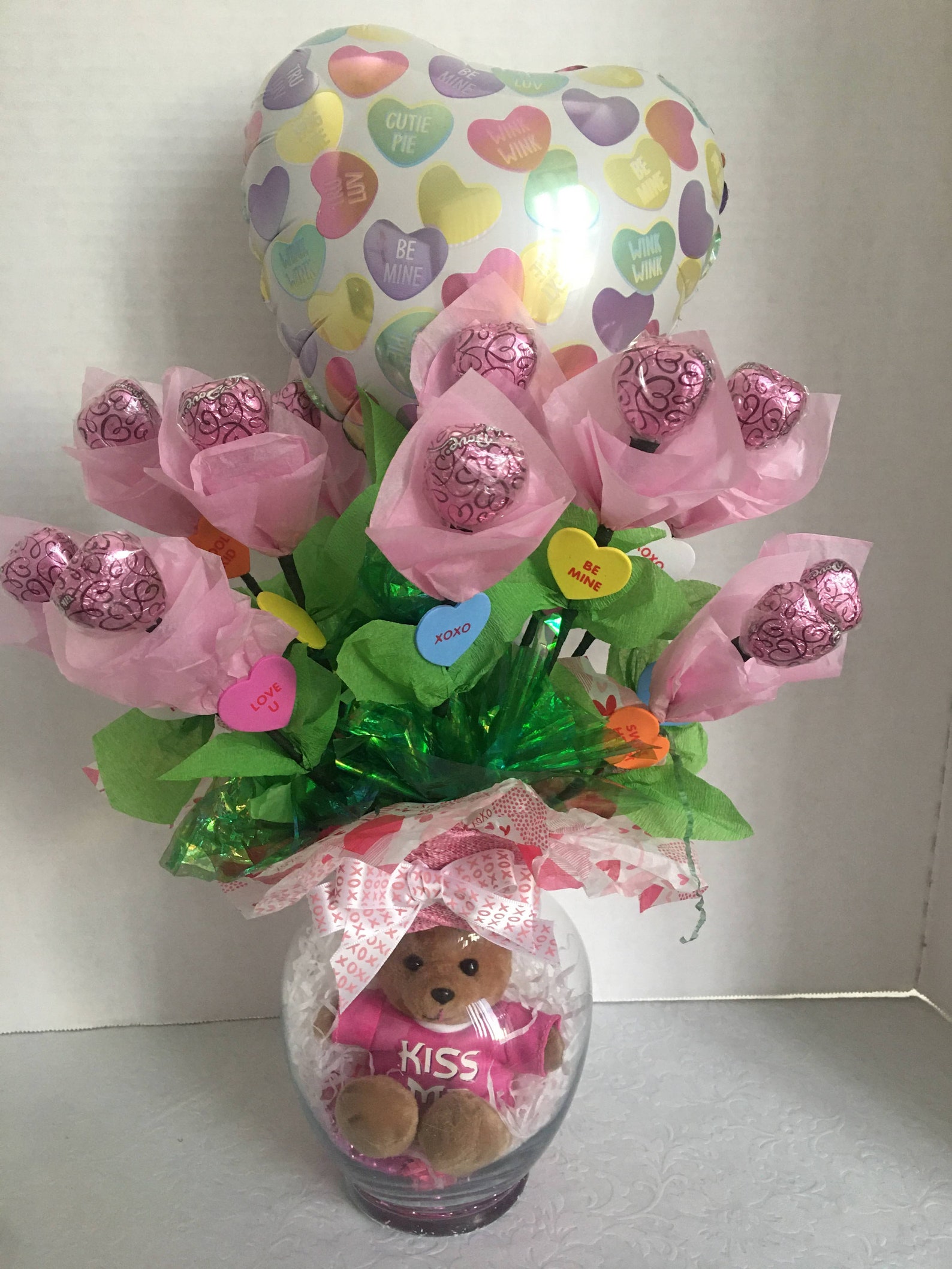 Dove Chocolate Roses Valentine's Day Bouquet with plush Etsy