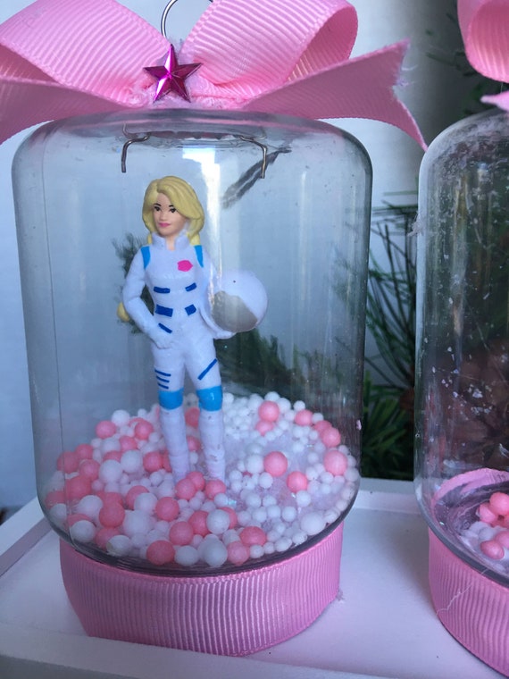 Barbie Mason Jar Snow Globe Ornaments Barbie Ornaments Mason Jar Scenery Ornament mason Jar Christmas Tree Ornament Astronaut