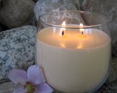 100 soy wax and essential oil 12 oz candle in wine glass container