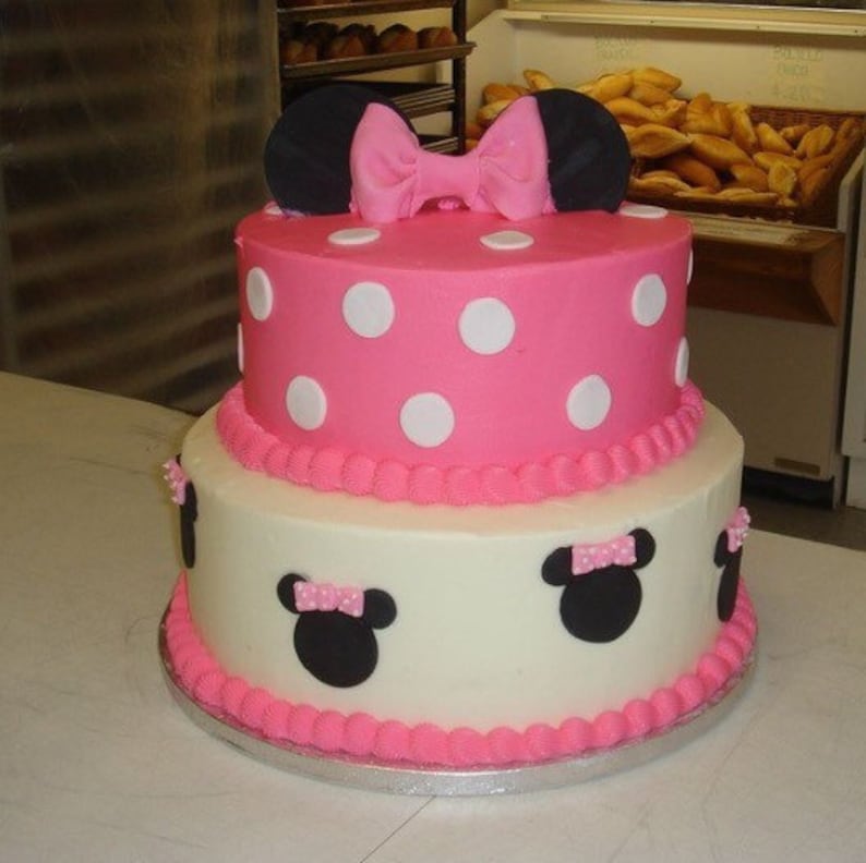 Minnie Mouse Birthday Cake 2 Tiers Etsy