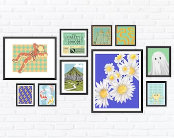 Eclectic Gallery Wall Art Set: Bunte Maximalist Prints (Digitaler Download)