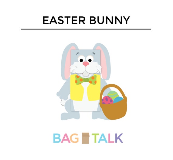 EASTER BUNNY Printable Paper Bag Puppet Cut Outs