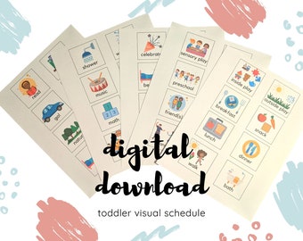 Toddler visual schedule cards - digital download