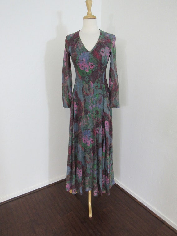 Richly Colored 1970s Curve Hugging, Abstract Flor… - image 2