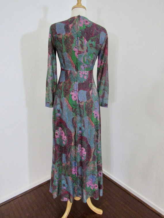 Richly Colored 1970s Curve Hugging, Abstract Flor… - image 5